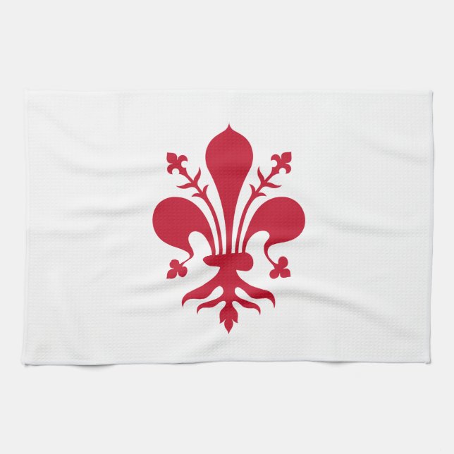 Kitchen towel with Flag of Florence, Italy (Horizontal)