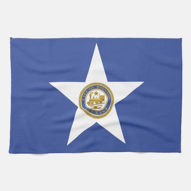 Kitchen towel with Flag of Houston, U.S.A. (Horizontal)