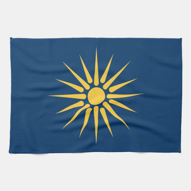 Kitchen towel with Flag of Macedonia, Greece (Horizontal)