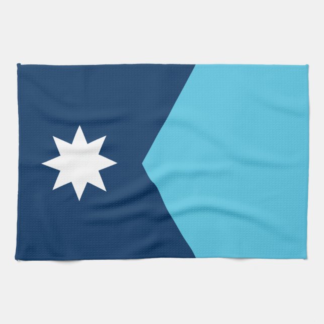 Kitchen towel with Flag of Minnesota, USA (Horizontal)