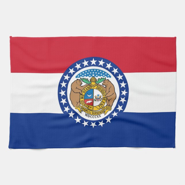 Kitchen towel with Flag of Missouri, U.S.A. (Horizontal)