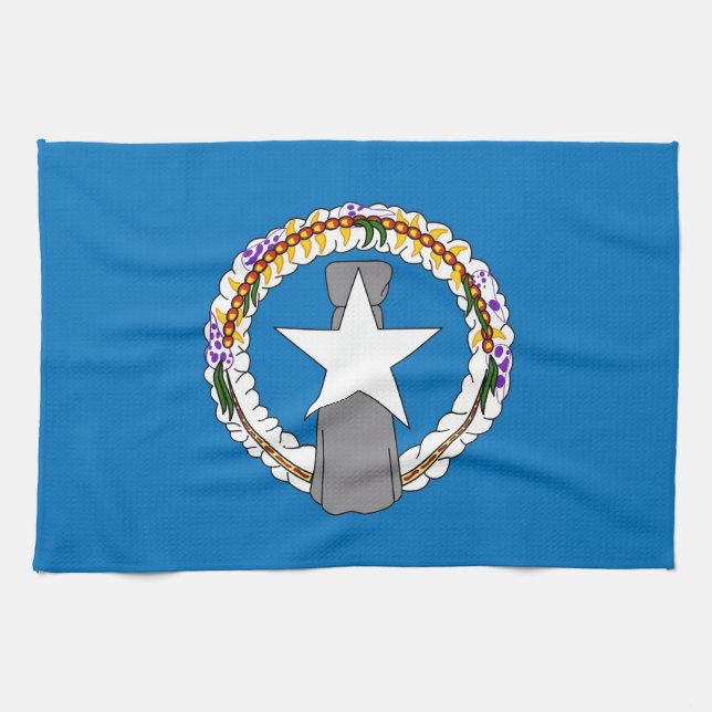 Kitchen towel with Flag of Northern Mariana Island (Horizontal)