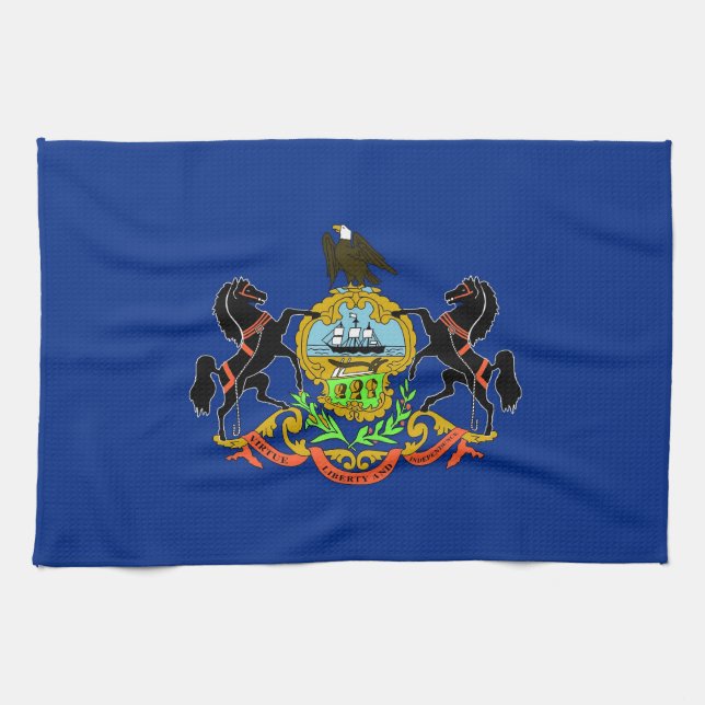 Kitchen towel with Flag of Pennsylvania, U.S.A. (Horizontal)