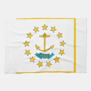 Kitchen towel with Flag of Rhode Island, U.S.A.