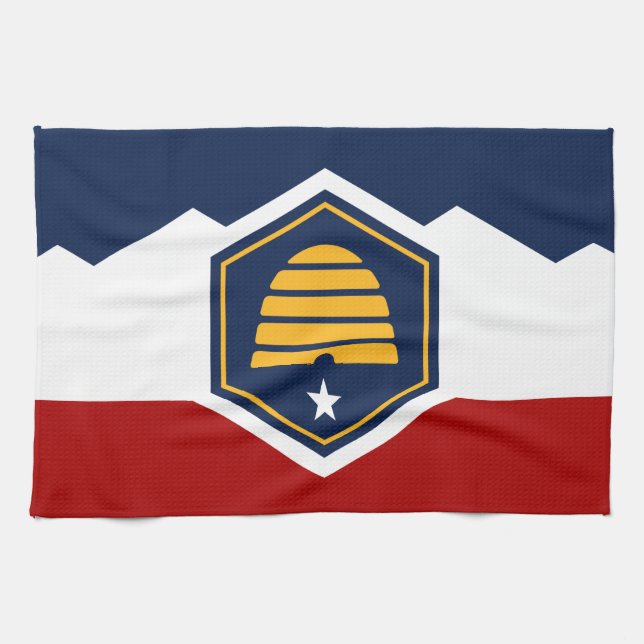 Kitchen towel with Flag of Utah, USA (Horizontal)