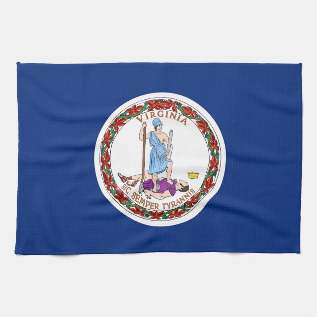 Kitchen towel with Flag of Virginia, U.S.A. (Horizontal)