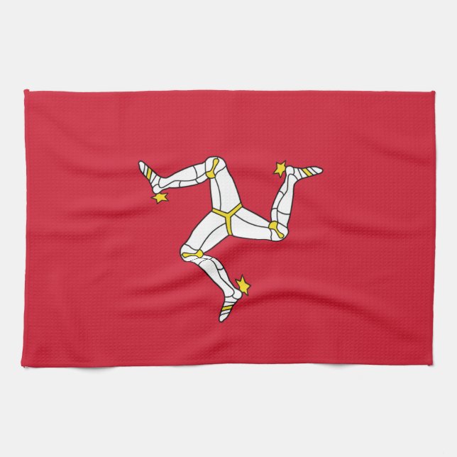 Kitchen towel with Isle of Man Flag, UK (Horizontal)