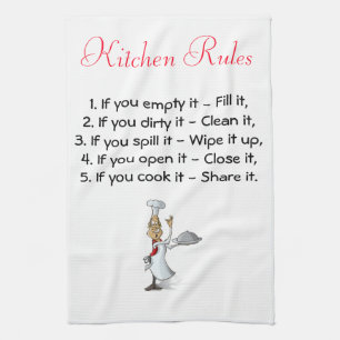 Kitchen Towel with Kitchen Rules and Chef