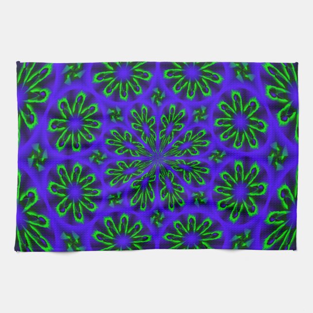 Kitchen towel with purple Abstract Design (Horizontal)