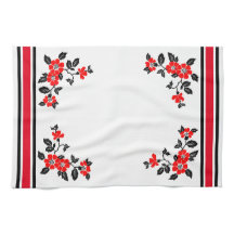 Kitchen Towel with Red Poppy design