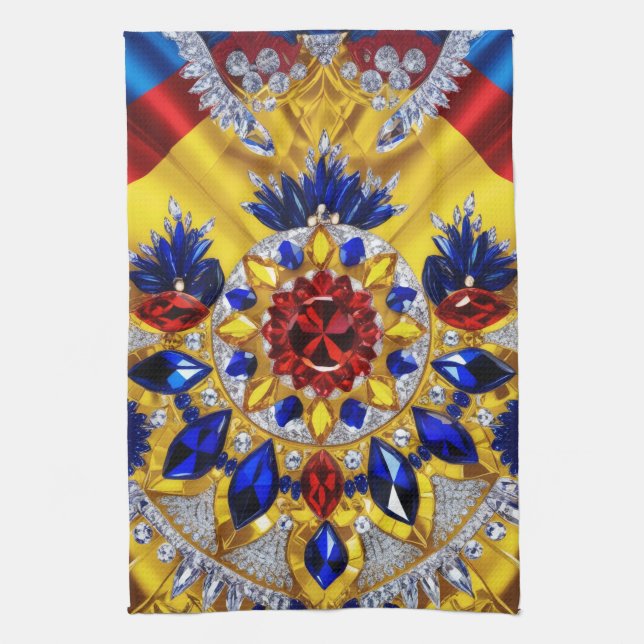 Kitchen towel with Romanian Colours Design (Vertical)