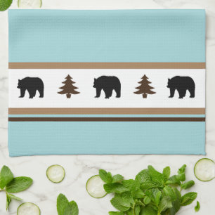 Kitchen Towel-Yellowstone Lodge 3 Bear and Trees Tea Towel