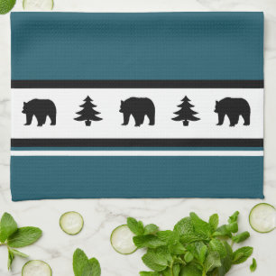 Kitchen Towel-Yellowstone Lodge 3 Bear and Trees Tea Towel