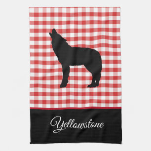 Kitchen Towel-Yellowstone Wolf Tea Towel