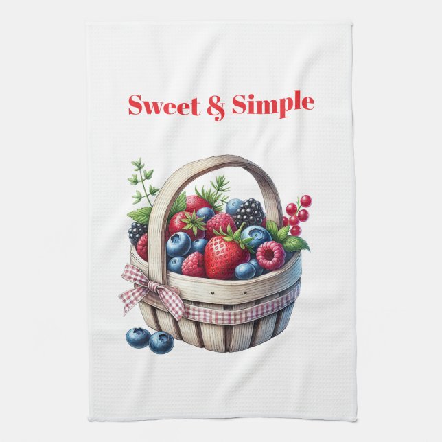 Kitchen Towels-Berry Basket Kitchen Towel (Vertical)