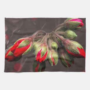 Kitchen Towels Bloom Red And Dark