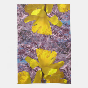 Kitchen Towels Bright Yellow Daffodils Flowers