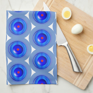 Kitchen Towels - Concentric Circles in Blue