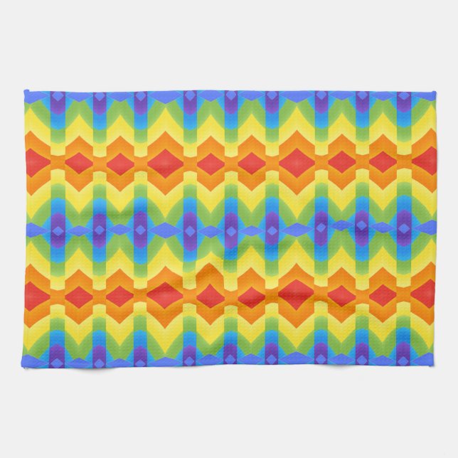 Kitchen Towels Multi colour geometric elegan desig (Horizontal)