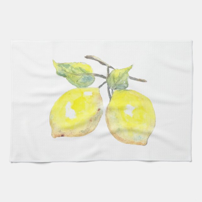 Kitchen Towels With Yellow Lemons (Horizontal)