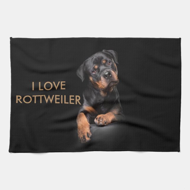 Kitchen Towl Rottweiler Tea Towel (Horizontal)