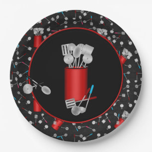 Kitchen Untensils, BLACK-PAPER PARTY PLATES