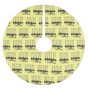 Kitchen utensil cartoon illustration  brushed polyester tree skirt