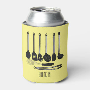 Kitchen utensil cartoon illustration can cooler