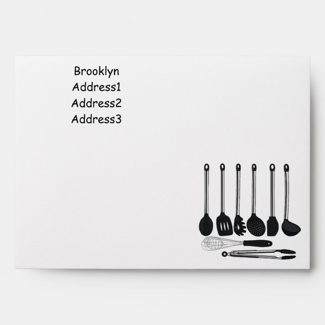 Kitchen utensil cartoon illustration envelope (Front)
