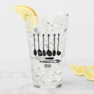 Kitchen utensil cartoon illustration glass