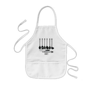 Kitchen utensil cartoon illustration kids apron