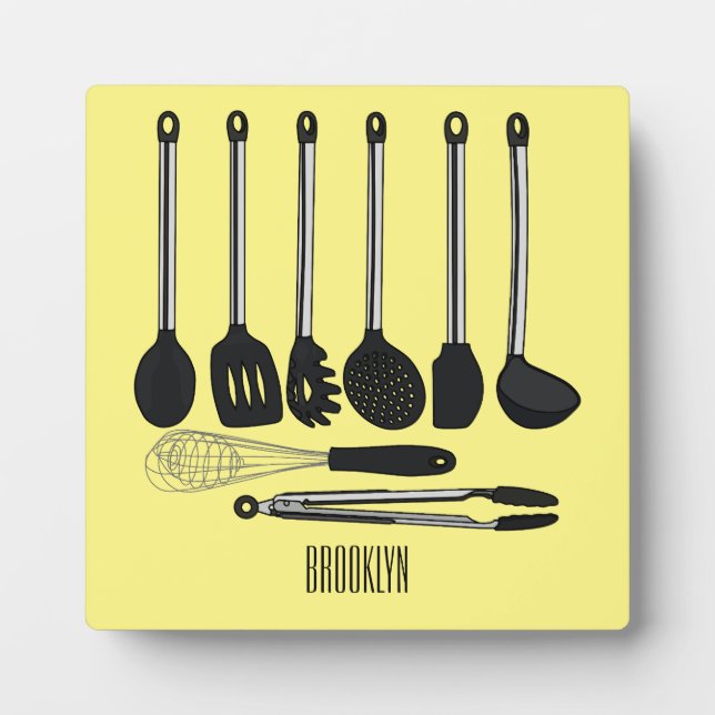 Kitchen utensil cartoon illustration  plaque (Front)