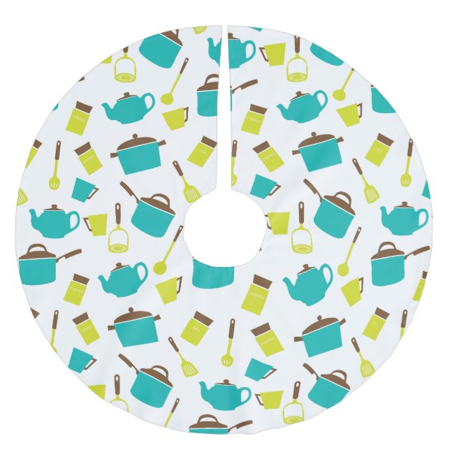 Kitchen Utensils, Cookware, Cutlery, Kitchenware Brushed Polyester Tree Skirt (Front)