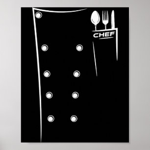 Kitchen Utensils Design Chef Culinary Outfit  Poster