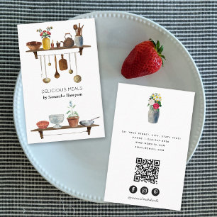 Kitchen Utensils Meal Chef Catering Food Services Business Card