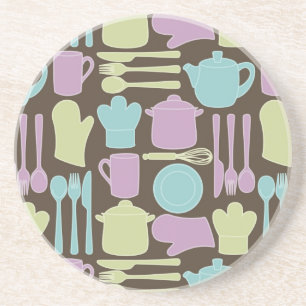 Kitchen Utensils Pattern 2 Coaster