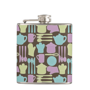 Kitchen Utensils Pattern 2 Hip Flask