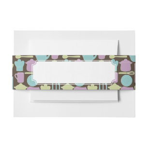 Kitchen Utensils Pattern 2 Invitation Belly Band