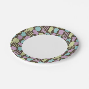 Kitchen Utensils Pattern 2 Paper Plate