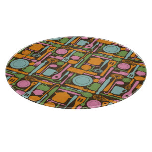 Kitchen Utensils Pattern 3 Cutting Board