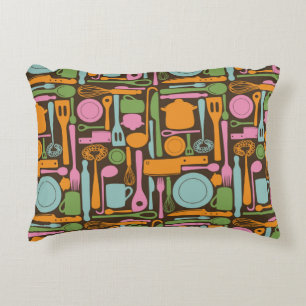 Kitchen Utensils Pattern 3 Decorative Cushion