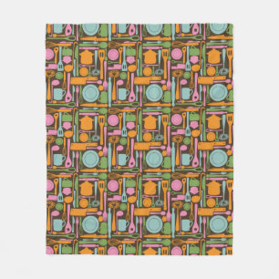 Kitchen Utensils Pattern 3 Fleece Blanket