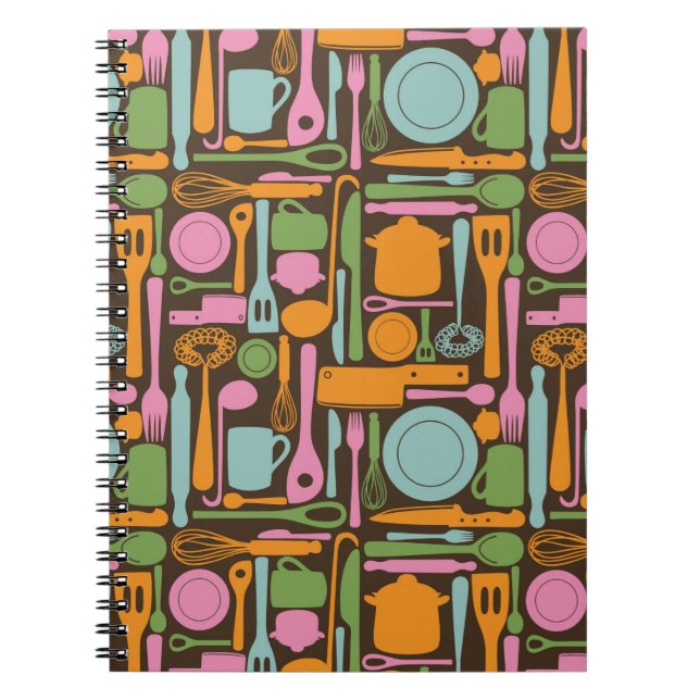 Kitchen Utensils Pattern 3 Notebook (Front)