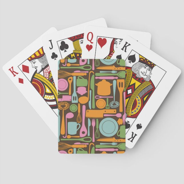 Kitchen Utensils Pattern 3 Playing Cards (Back)