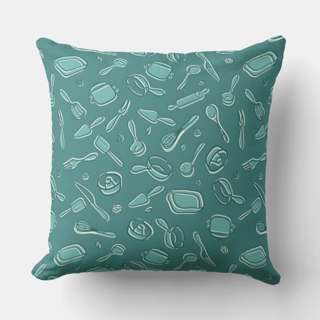 Kitchen Utensils Pattern Cushion (Front)