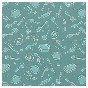 Kitchen Utensils Pattern Fabric