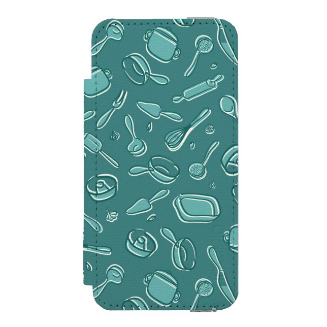 Kitchen Utensils Pattern Incipio iPhone Wallet Case (Folio Front)