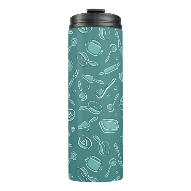 Kitchen Utensils Pattern Thermal Tumbler (Front)