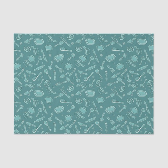 Kitchen Utensils Pattern Tissue Paper (Front)