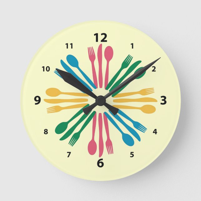 Kitchen Utensils Wall Clock (Front)